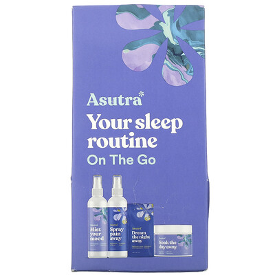 

Asutra You Sleep Routine On The Go, дорожный набор, набор из 4 предметов