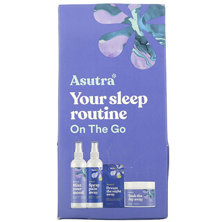 Asutra, You Sleep Routine On The Go, дорожный набор, набор из 4 предметов