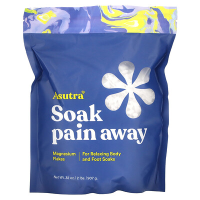 

Asutra, Soak Pain Away, Magnesium Flakes, 2 lbs (907 g)