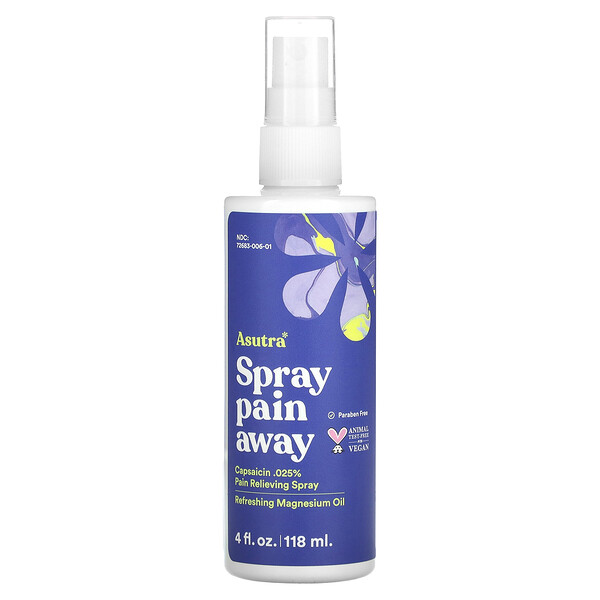 Asutra, Spray Pain Away, Pain Relieving Spray, 4 Fl Oz (118 Ml)