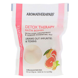 Отзывы о Смит и Вандивер, Detox Therapy Bath Bombs with Pink Grapefruit & Ginger Essential Oils, 4 Effervescent Bath Balls, 0.8 oz (22 g) Each
