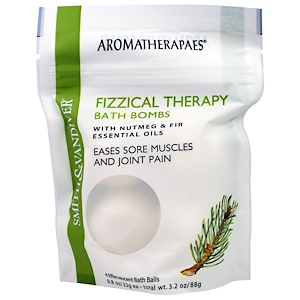 Отзывы о Смит и Вандивер, Fizzical Therapy Bath Bombs with Nutmeg & Fir Essential Oil, 4 Effervescent Bath Balls, 0.8 g (22 g) Each