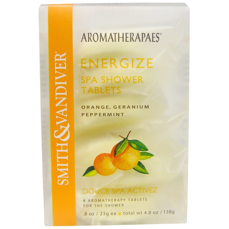Smith & Vandiver, Energize, Spa Shower Tablets, Orange, Geranium