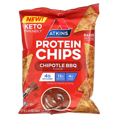 

Atkins Protein Chips Chipotle BBQ 8 Bags 1.1 oz (32 g) Each