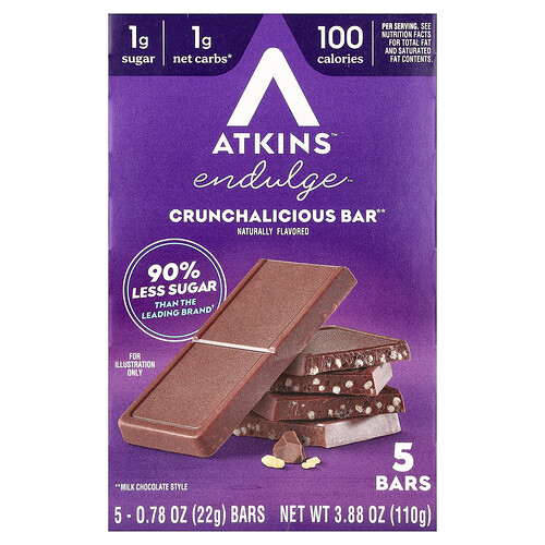 Atkins, Endulge™, Crunchalicious Bar, 5 Bars, 0.78 oz (22 g) Each