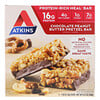 Atkins, Barra de Pretzel de Mantequilla de Maní de Chocolate, 5 Barras, 1.69 oz (48 g) Cada una