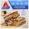 Atkins, スナック、ピーナッツバターファッジクリスプバー、5本、各1.2オンス(35 g)