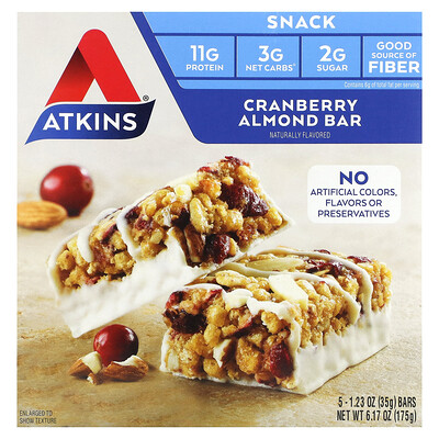 

Atkins Snack Cranberry Almond Bar 5 Bars 1.23 oz (35 g) Each