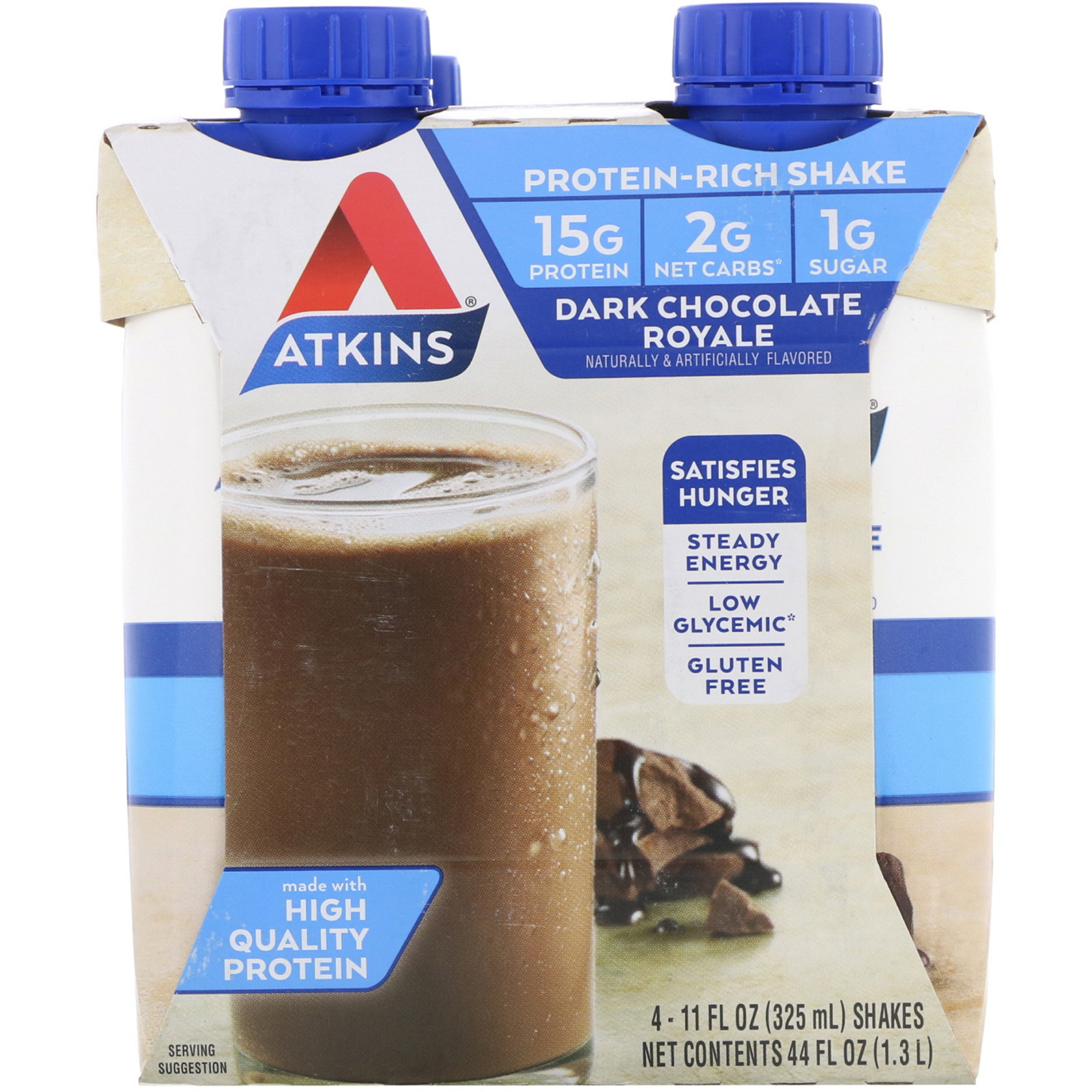 Atkins Dark Chocolate Royale Shake 4 Shakes 11 fl oz 325 ml Each Atkins ...