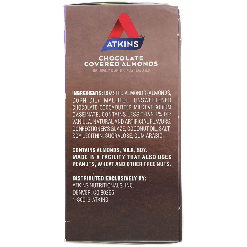 Atkins, Endulge, Chocolate Covered Almonds, 5 Packs, 1 oz (28 g) Each iHerb