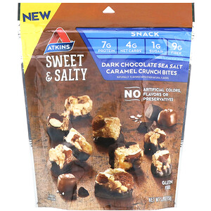 Акткинс, Sweet & Salty Snacks, Dark Chocolate Sea Salt Caramel Crunch Bites, 5.29 oz (150 g) отзывы