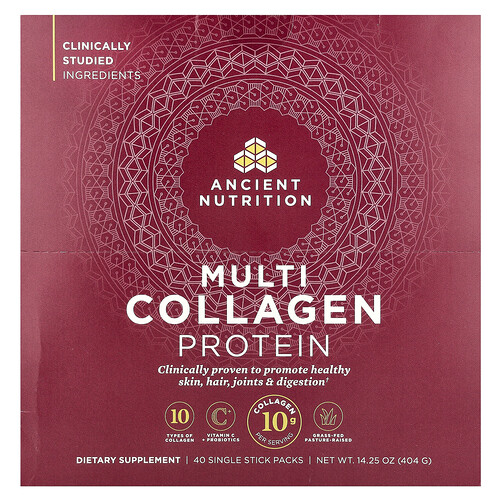 Ancient Nutrition, Multi Collagen Protein, 40 Einzelsticks, je 10,1 g (0,36 oz.)