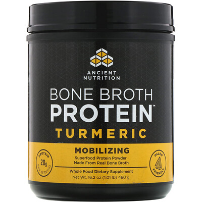 Dr. Axe / Ancient Nutrition Bone Broth Protein, Turmeric, 1.01 lb (460 g)