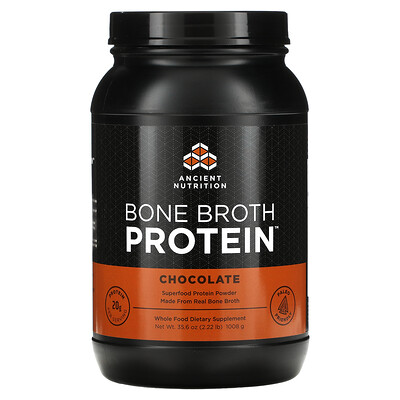 

Dr. Axe / Ancient Nutrition Bone Broth Protein Chocolate 2.22 lbs (1008 g)