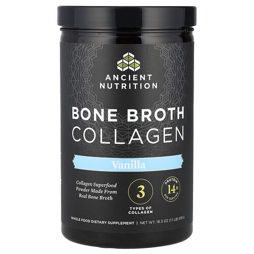 Ancient Nutrition Bone Broth Collagen - Vanilla Supplement Vitamin | 18.3 oz Powder