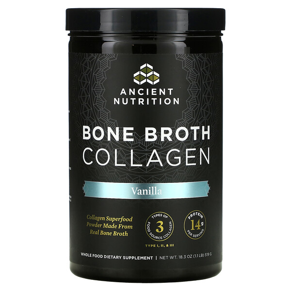 Bone Broth Collagen, Vanilla, 1.1 lbs (519 g)