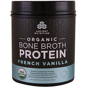 Отзывы о Dr. Axe / Ancient Nutrition, Organic Bone Broth Protein, French Vanilla, 1.1 lbs (495 g)