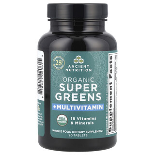 Ancient Nutrition, 有机 Super Greens + 多维生素，90 片