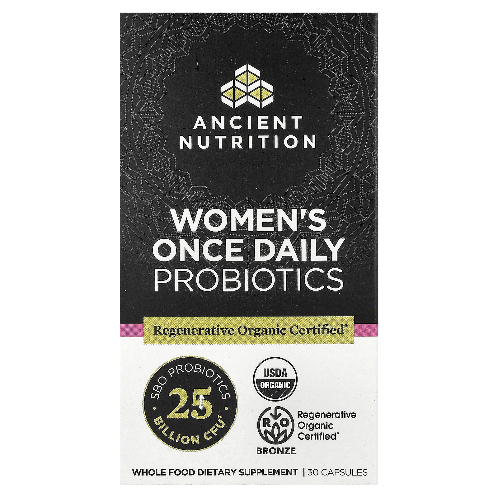 Ancient Nutrition (에인션트 뉴트리션), 한 번 매일 복용하는 여성용 프로바이오틱, 250억CFU, 캡슐 30정