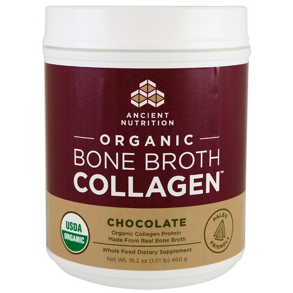 Dr. Axe / Ancient Nutrition, Organic Bone Broth Collagen, Chocolate, 16