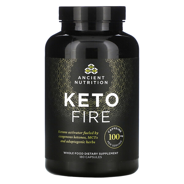 Dr. Axe / Ancient Nutrition‏, Keto Fire, 180 Capsules