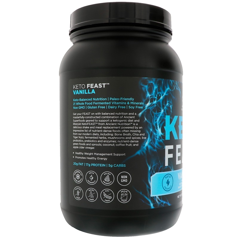 Dr. Axe / Ancient Nutrition, Keto Feast, Ketogenic Balanced Shake