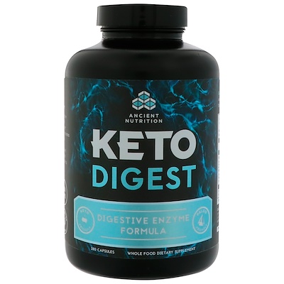 Dr. Axe / Ancient Nutrition Keto Digest, пищеварительные ферменты, 180 капсул