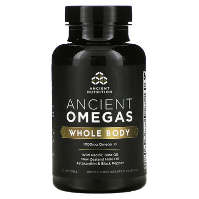 

Dr. Axe / Ancient Nutrition Ancient Omegas Whole Body 1 000 mg 90 Softgels