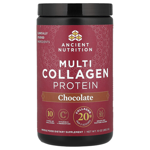 Ancient Nutrition Multi Collagen Protein, Chocolate, 10 oz (283.2 g)