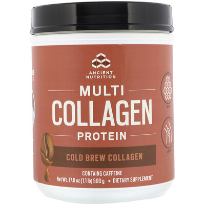 Dr. Axe / Ancient Nutrition Multi Collagen Protein, коллаген для холодной заварки, 500 г (1,1 фунта)