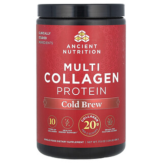 Ancient Nutrition, Białko multikolagenowe, herbata na zimno, 496 g