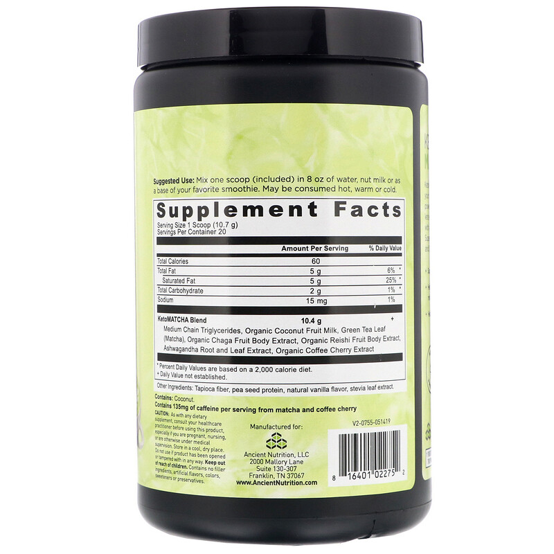 Dr. Axe / Ancient Nutrition, Keto Matcha, Ancient Energy Elixir, 8.5 oz (214 g) iHerb