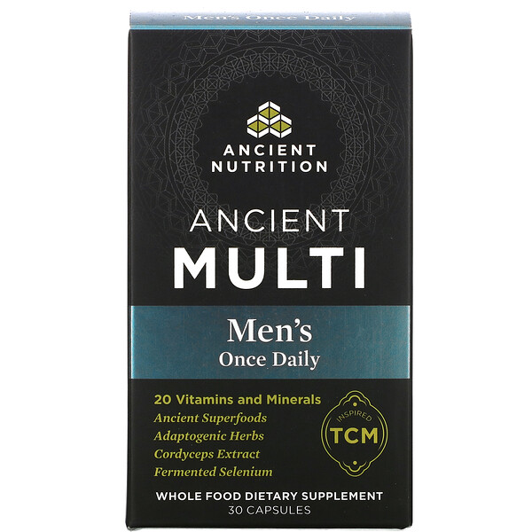 Dr. Axe / Ancient Nutrition‏, Ancient Multi, Men's One Daily, 30 Capsules