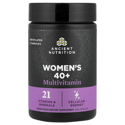Ancient Nutrition, Suplemento multivitamínico para mujeres mayores de 40 años, 90 cápsulas