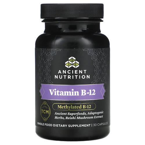 Ancient Nutrition, Vitamin B-12, 30 Capsules (20 mcg per Capsule)