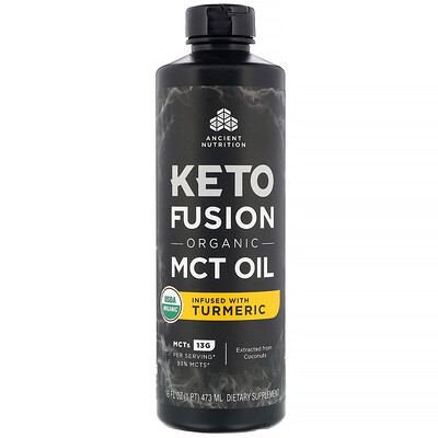 Dr. Axe / Ancient Nutrition Keto Fusion, органическое масло с MCT, с куркумой, 473 мл (16 жидк. унций)