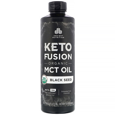 Dr. Axe / Ancient Nutrition Keto Fusion, органическое масло с MCT, черный тмин, 473 мл (16 жидк. унций)
