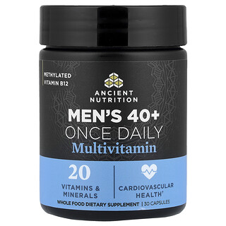 Ancient Nutrition, Suplemento multivitamínico de una ingesta diaria para hombres de 40 años en adelante, 30 cápsulas