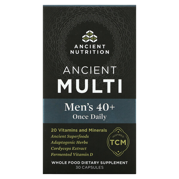 Dr. Axe / Ancient Nutrition‏, Ancient Multi, Men's 40+ Once Daily, 30 Capsules