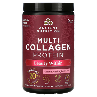 

Dr. Axe / Ancient Nutrition Multi Collagen Protein Beauty Within Guava Passionfruit 9.74 oz (276 g)