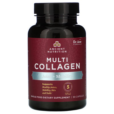 Dr. Axe / Ancient Nutrition Multi Collagen, Joint + Mobility, 90 Capsules