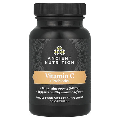 Product Image for Ancient Nutrition, Vitamin C + Probiotics, 60 Capsules