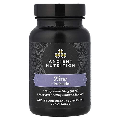 Ancient Nutrition Zinc + Probiotics, 30 Capsules