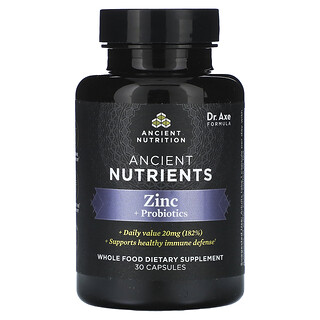 Ancient Nutrition, Zinc + Probiotics, 30 Capsules
