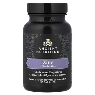 Ancient Nutrition, 鋅 + 益生菌，30 粒膠囊