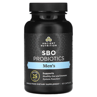 Ancient Nutrition, Probióticos SBO para hombres, 25.000 millones de UFC, 60 cápsulas