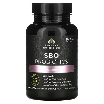 Dr. Axe / Ancient Nutrition Women's SBO Probiotics, 25 Billion CFU, 60 Capsules