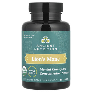 Ancient Nutrition, Løvens manke, 30 tabletter