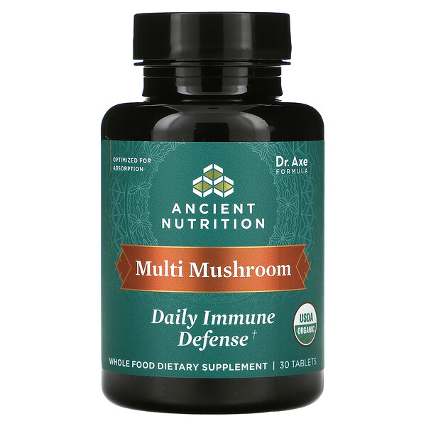 Dr. Axe / Ancient Nutrition‏, Multi Mushroom, Daily Immune Defense, 30 Tablets
