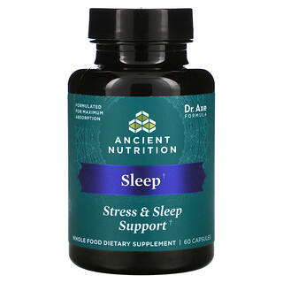 Dr. Axe / Ancient Nutrition, 睡眠，壓力和睡眠幫助，60 粒膠囊